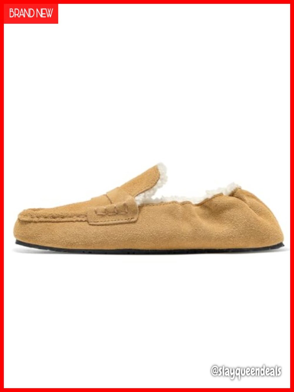 Wool Lined Suede Mocc Shearling Loafer Flats